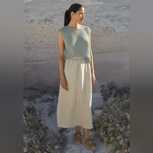 Poetry 100% Délavé Linen Skirt